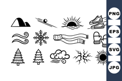 Winter Weather Icons Bundle for Seasonal Design Product Image 1