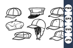 Vintage Hat Clipart Bundle for Craft Projects Product Image 1