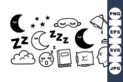 Sleep Themed Clipart Set for Bedtime Crafts Product Image 1