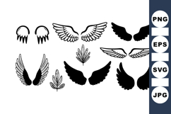 Black Wing Silhouette Clipart Bundle for Crafts Product Image 1