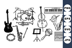 Vintage Jazz Instrument Clipart Bundle for Music Projects Product Image 1