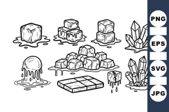 Hand Drawn Melting Ice Cube Clipart Bundle Product Image 1