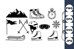 Winter Sports Icon Clipart Bundle For Outdoor Activities Product Image 1