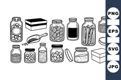 Hand Drawn Pantry Jar Clipart Bundle Pack Product Image 1