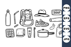 Hand Drawn Travel And Camping Clipart Bundle Product Image 1