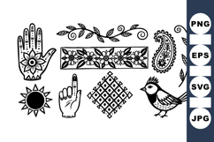 Hand Drawn Boho Floral Clipart Bundle for Crafts Product Image 1