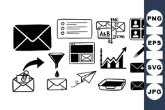 Hand Drawn Email Icon Clipart Set For Marketing Product Image 1