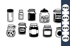Vintage Hand Drawn Spice Jar Clipart Collection Product Image 1
