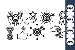 Hand Drawn Award Icon Bundle For Print And Web Product Image 1