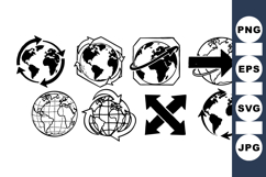 Hand Drawn Globe Icon Set for Travel Design Product Image 1