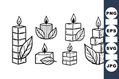 Hand Drawn Candle Clipart Bundle For Relaxation Designs Product Image 1