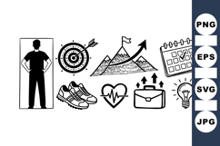 Fitness Motivation Icon Bundle for Workout Plans Product Image 1