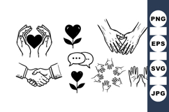 Hand Drawn Love Symbols Clipart Collection for Valentines Product Image 1