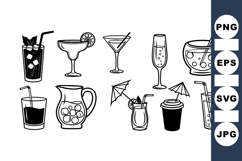 Hand Drawn Cocktail Clipart Collection For Summer Parties Product Image 1