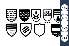 Minimalist Shield Icon Vector Clipart Bundle Product Image 1