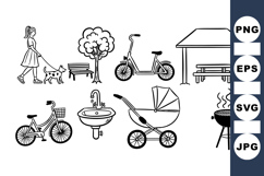 Vintage Outdoor Activity Clipart Bundle for Scrapbooking Product Image 1