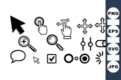 Hand Cursor Icon Clipart Bundle for UI Design Product Image 1