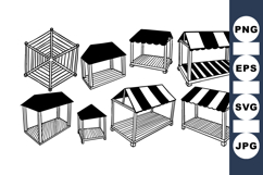 Vintage Market Stall Clipart Bundle for Crafting Product Image 1