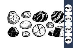 Hand Drawn Rock and Mineral Clipart Bundle Product Image 1