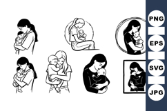 Minimalist Mother And Baby Clipart Bundle For Crafts Product Image 1