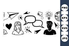 Hand Drawn Chat Icons Vector Clipart Set Product Image 1