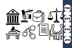 Legal Icons Clipart Bundle for Law and Court Designs Product Image 1