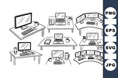 Minimalist Office Desk Clipart Bundle For Work Designs Product Image 1