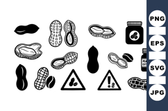 Hand Drawn Vintage Peanut Icon Collection Set Product Image 1