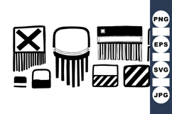 Hand Drawn Fringe Border Clipart Set for Crafts Product Image 1