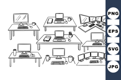 Modern Office Workspace Clipart Bundle for Designers Product Image 1