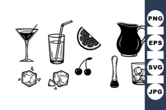Vintage Cocktail Bar Clipart Bundle for Party Designs Product Image 1