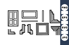 Vintage Window And Door Frame Clipart Set Bundle Product Image 1