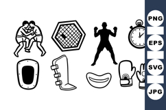 Wrestling Sport Equipment Icon Clipart Bundle Product Image 1