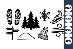 Winter Hiking Icons Bundle for Outdoor Designs Product Image 1