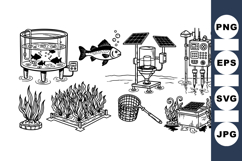 Vintage Aquarium Scientific Illustration Set Bundle Product Image 1