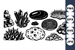 Hand Drawn Crystal And Mineral Clipart Bundle Product Image 1