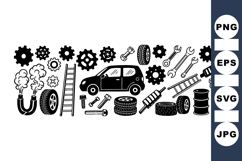 Vintage Car Repair Tools Clipart For Crafts Product Image 1