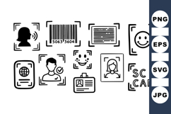 Hand Drawn Scan Icon Vector Set For Digital Projects Product Image 1