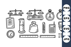 Hand Drawn Measurement Tools Clipart Bundle For Crafts Product Image 1