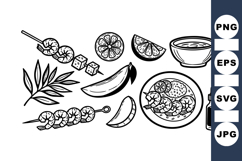 Hand Drawn Mediterranean Food Clipart Bundle for Recipes Product Image 1