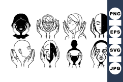 Minimal Surreal Faces And Hands Illustration Bundle Product Image 1