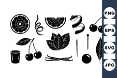 Hand Drawn Vintage Citrus And Cherry Clipart Bundle Product Image 1