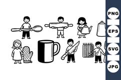 Hand Drawn Kitchen Clipart Bundle for Cooking Crafts Product Image 1