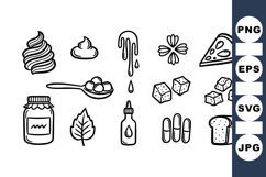 Hand Drawn Breakfast Icon Clipart Set for Crafts Product Image 1