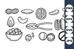 Hand Drawn Nut Clipart Bundle for Healthy Snacks Product Image 1