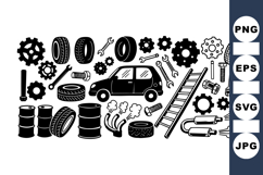 Car Repair Tools And Auto Mechanic Clipart Bundle Product Image 1