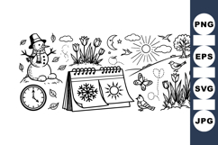 Hand Drawn Seasonal Clipart Bundle for Crafts Product Image 1