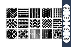 Black And White Geometric Tile Pattern Set For Crafts Product Image 1