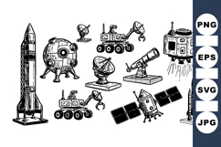 Vintage Space Exploration Clipart Set For Science Projects Product Image 1