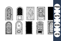 Vintage Rustic Door Illustration Bundle For Crafting Product Image 1